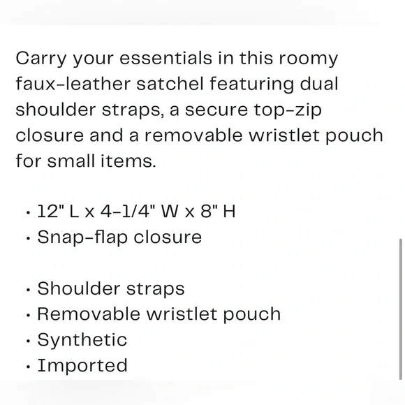 Nanette Lepore Satchel W/ removable Pouch - Picture 6 of 16